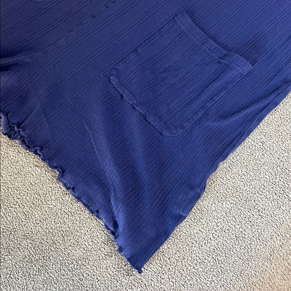 Pact - Dreamy Blue Pointelle Ribbed Sleep Romper - Size XL - Picture 3 of 14